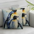 thumbnail image 3 of Creowell Decorative Throw Pillow Cover,Watercolor Penguin Mom and Baby  Throw Pillow Case Cushion Cover Home Décor Sofa Decorative Pillow White, 3 of 7