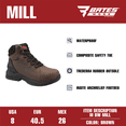 thumbnail image 6 of Bates Work by Wolverine Men's Mill Waterproof Comp Toe Work Boot, 6 of 8