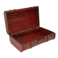 thumbnail image 1 of Vintage Wooden Box, Locks Portable Faux Leather Storage Suitcase  For, 1 of 8