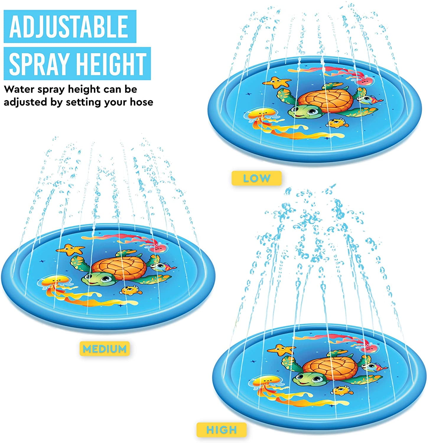Inflatable Splash Pad Sprinkler for Kids Toddlers, Kiddie Baby Pool, Outdoor Games Water Mat Toys - Baby Infant Wadin Swimming Pool - Fun Backyard Fountain Play Mat for 1 -12 Year Old Girls Boys (68")