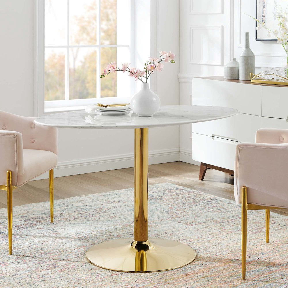 Modway Verne 48" Oval Artificial Marble Dining Table
