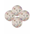 thumbnail image 7 of 15 Inch Round Placemats Set of 4, Watercolor Flowers Non Slip Heat Insulation PP Table Mats, Spring Hummingbird Butterflly Floral Beige Washable Place Mats for Kitchen Dining Party Table Decor, 7 of 7