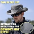 thumbnail image 4 of Fishing Hat, UPF50+ Wide Brim Sun Hat for Men Women, Water Resistant Breathable Summer Sun Protection Safari Hat Outdoor Camping Beach Hiking Boonie Bucket Hats (Grey), 4 of 4