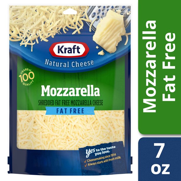 Kraft Fat Free Mozzarella Shredded Cheese, 7 oz Bag