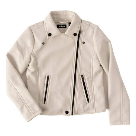 

KIDPIK Girls Cream Motorcycle Jacket Pleather Size: 12 Months - XXL (16)