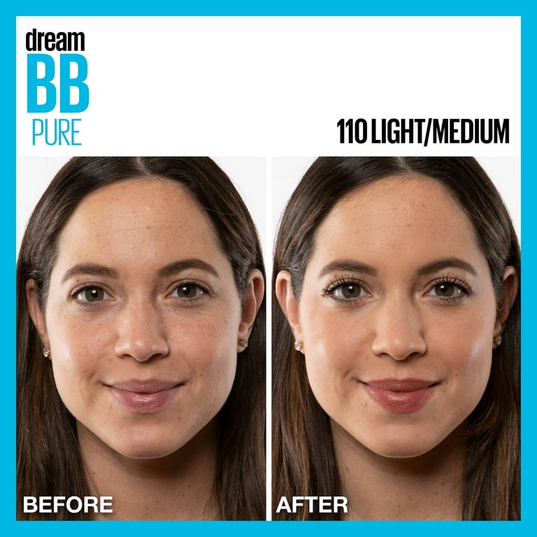  Maybelline Dream Pure Skin Clearing BB Cream, 8-in-1 Skin  Perfecting Beauty Balm With 2% Salicylic Acid, Sheer Tint Coverage,  Oil-Free, Light/Medium, 1 Count : Beauty & Personal Care