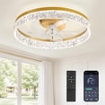 thumbnail image 1 of Ventilador de techo LEDIARY, 22 pulgadas, luz dorada regulable, 6 velocidades, 110 V, 1 of 7