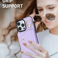 thumbnail image 3 of ShellTech for iPhone 13 Pro Case with Card Holder and Strap - Zipper Pocket,Crossbody Lanyard Strap,Credit Card Holder,Stand Ring,Cute Phone Wallet Case for Women,Purple, 3 of 10