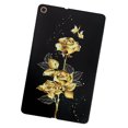 thumbnail image 3 of for Galaxy Tab A 10.1 2019 SM-T515/SM-T510 Floral Pattern Case, Luxury Ultra Slim Flexible Lightweight Anti-Fingerprint Drop Protective Heat Dissipation with Soft TPU Cover, Gold Butterfly Rose, 3 of 8