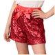 thumbnail image 1 of Pantalones cortos de lentejuelas con lazo de color sólido para niños con cintura elástica, ropa de actuación para festivales, pantalones de baile, pantalones de poliéster para niños, 1 of 5