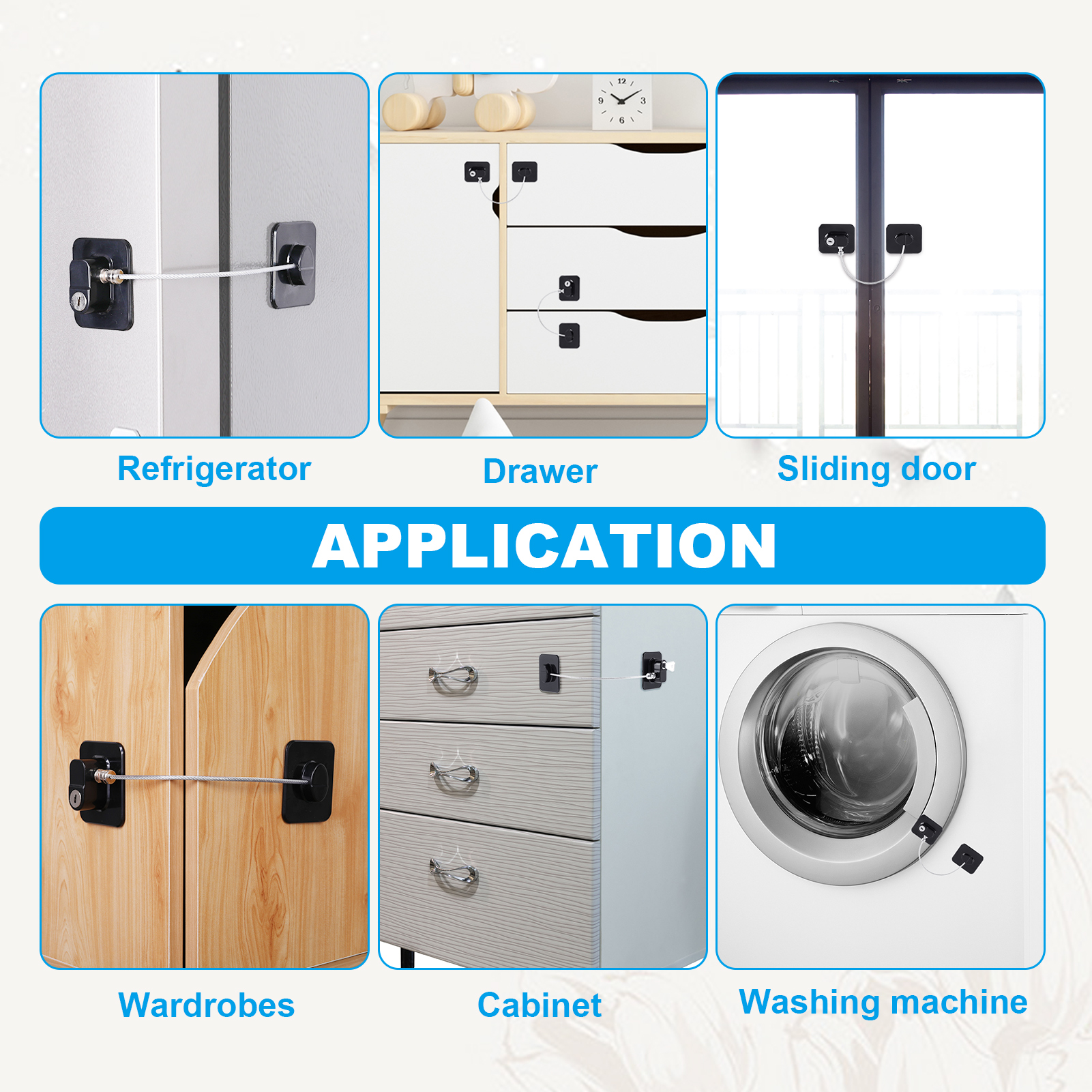 Topekada Refrigerator Door Lock, 5-Pack with Keys photo 6