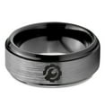 thumbnail image 2 of Tungsten Gear Mechanic Engineer Wrench Band Ring 8mm Men Women Comfort Fit Black Step Bevel Edge Brushed Gray Polished, 2 of 4