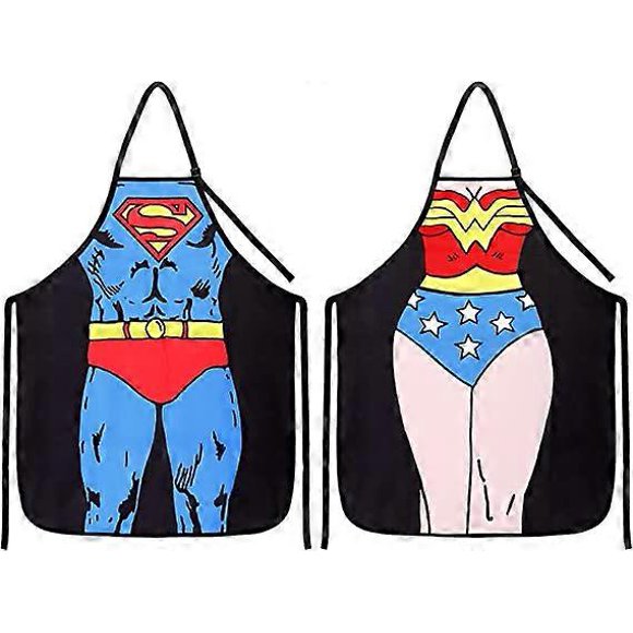 Personalized Apron for Men and Women (2 Pieces), Waterproof Apron Adjustable Cook Cooking Apron Baking Barbecue Housekeeping 2 Piece Set Women's Kitch