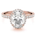 thumbnail image 6 of Auory Oval Cut Moissanite Ring in Rose Gold Plated with Round Halo Design, 6 of 9
