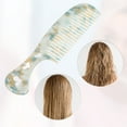 thumbnail image 3 of Unique Bargains 1 Pcs Women Heart Style Handheld Wide Tooth Comb for Curly Thick Straight Hair White and Amber, 3 of 6