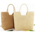 thumbnail image 4 of Kukuzhu Summer Beach Bag, Women Handmade Woven Straw Shoulder Bag, Large Travel Tote Bag, 4 of 4