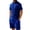 Royal Blue, variant on Uwinwear Men's Summer Outfits Sets Big And Tall Waffle Knit Mock Neck Short Sleeve Shirt and Drawstring Shorts Set Casual 2 Piece Outfit,Beige,XXL