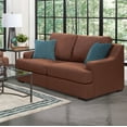 thumbnail image 2 of American Furniture Classics Model 8-020-A65V2 Earthtone Cinnamon Sloped Track Arm Loveseat, 2 of 10