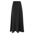thumbnail image 5 of GZWYHT Skirts for Women,Maxi Skirt Women Fashion Loose Casual Long Large Solid Pleated Skirt Elastic Waist Skirt Long Skirts,Pleated Skirts,Black Dress,Plus Size Skirt M, 5 of 5