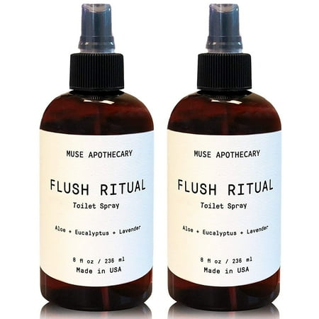 Muse Apothecary Flush Ritual Luxury Aromatherapy Toilet Bowl Spray Freshener Bathroom Deodorizer with Essential Oils 8 Oz 2-Pack