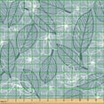 thumbnail image 2 of Ambesonne Navy Fabric by the Yard Upholstery, Line Art Flowers Leaves Plot, 5 Yards, Pale Blue Grey White, 2 of 5