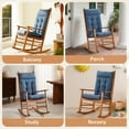 thumbnail image 5 of Rocking Chair Cushions Outdoor & Indoor, Patio Glide Porch Outdoor Rocking Chair Cushions Set of 2 with Ties, Seat & Back Cushion for Rocker, 5 of 14