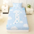 thumbnail image 3 of Feelyou Cute Rainbow Love Heart Twin Sheet Sets for Kids, Lovely Star Moon Bedding, Blue, 3pcs, 3 of 5