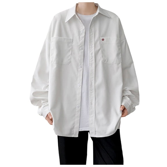 Mens Button Down Shirt Solid Shirt Casual Dress Shirts Men X Short Mens Short Sleeve Shirts Casual T Men Graphic Big And Tall Tee Tall Men's Pack Button down Pajama Print Long Sleeve White 3XL