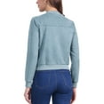 thumbnail image 3 of INSPIRE CHIC Women's Jacket Faux Suede Cropped Coat Stand Collar Zip Up Biker Moto Bomber Jackets XL Grey Blue, 3 of 6