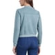 thumbnail image 3 of Chaqueta de mujer INSPIRE CHIC de ante sintético, abrigo corto, con cuello de pie, cierre de cremallera, chaquetas de moto bomber XL gris azul, 3 of 6