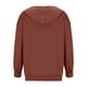 thumbnail image 5 of ICHUANYI Clearance Fashion Woman Long Sleeve Zipper Open Front Loose Outerwear Printing Blouse Coat Tops Pockets Hooded Blouse(Brown, XL) ICHUANYI WER2023080913242, 5 of 5