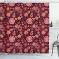 thumbnail image 1 of Ambesonne Floral Shower Curtain, Vintage Foliage Composition, 69"Wx84"L, Orange Maroon and Yellow, 1 of 3