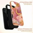 thumbnail image 4 of Celestial Moon and Stars Phone Case, Pink and Gold Rainbow Clouds iPhone Cover, Boho Cosmic Artistic Protective Case for iPhone 16 15 14 13 12 11 Plus Pro Max Mini, 4 of 6