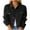 Black, variant on Plus Size Jean Jacket Womens Long Sleeve Short Denim Jacket Lapel Button Cropped Trucker Jean Jackets Coats S-23 Black S
