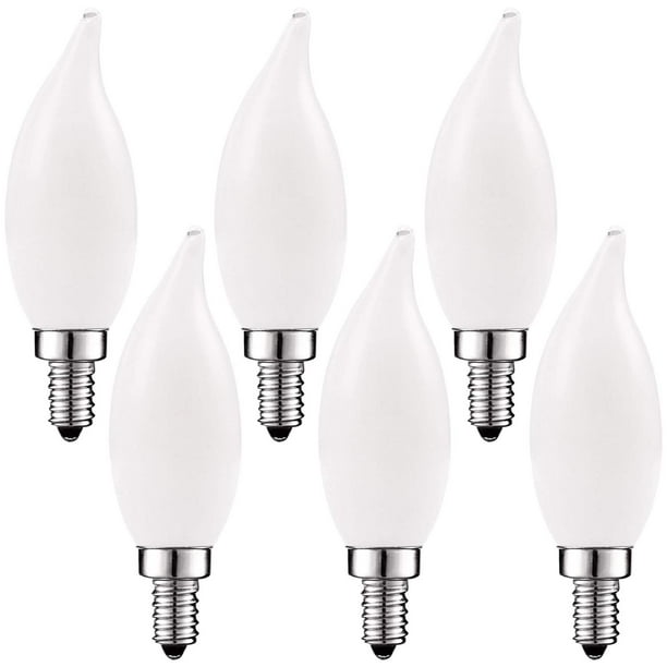 Luxrite E12 Frosted Candelabra Dimmable LED Light Bulbs 4W (40 Watt ...