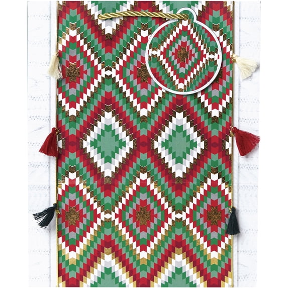 Jillson & Roberts Large Gift Bags, Boho Holiday (12 Pcs)