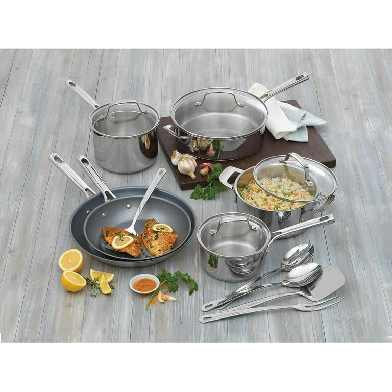 Emeril Lagasse 15-Piece Stainless Steel Cookware Set 