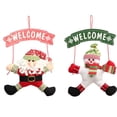 thumbnail image 3 of Billuyoard Cartel de bienvenida de Navidad, colgante de placa de puerta de muñeco de nieve de Papá Noel, diseño de escena, decoración colgante de Kits de decoración para fiestas Papá Noel Billuyoard HA070401-01, 3 of 6