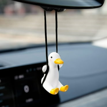 Molende,Super Cute Swinging Duck Car Mirror Hanging Ornament Car Interior Accessories (Duck)