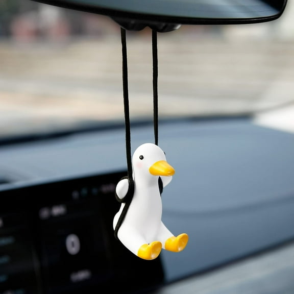 Super Cute Swinging Duck Car Mirror Hanging Ornament Car Interior Accessories (Duck)