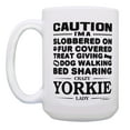 thumbnail image 2 of ThisWear Crazy Dog Lady Gifts Caution Crazy Yorkie Lady Cup Large Dog Mom Mug Gift 15oz Coffee Mug, 2 of 4