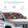 thumbnail image 3 of DouZhe Car Sunshades for Windshield, Horror Halloween Pumpkin Monster Pattern Car Sun Shade Block Heat and UV Rays, 55" x 30", 3 of 8