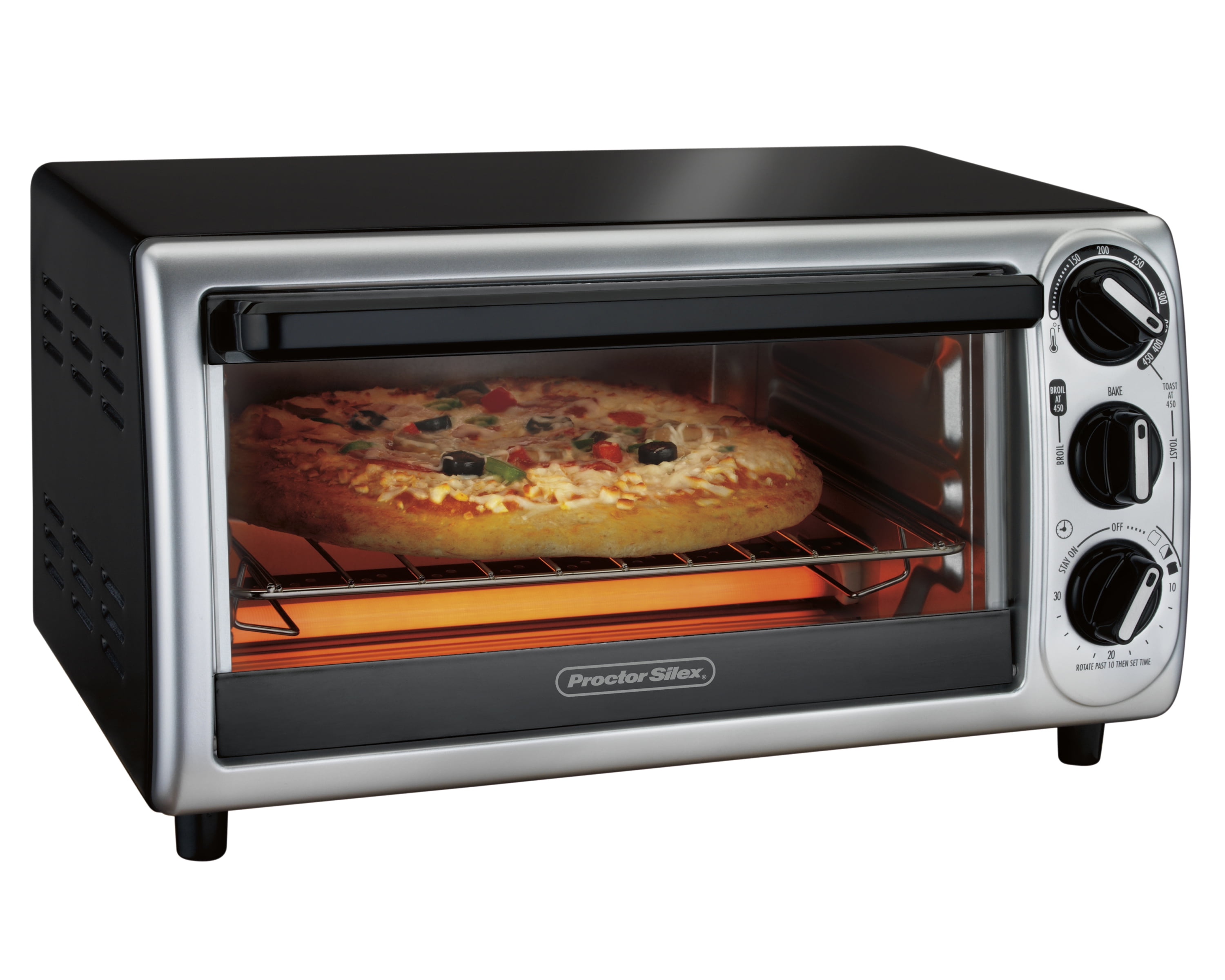 Details about   Mainstays 4 Slice Black Toaster Oven with Dishwasher-Safe Rack & Pan 3 Piece 