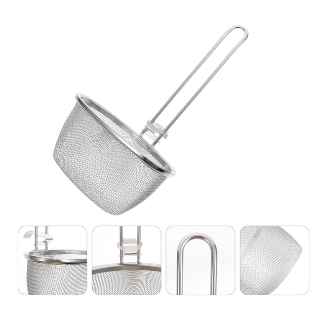 CIMAXIC Colador De Cocina En Acero Inoxidable Con Asa Para Filtrar Con Malla Fina