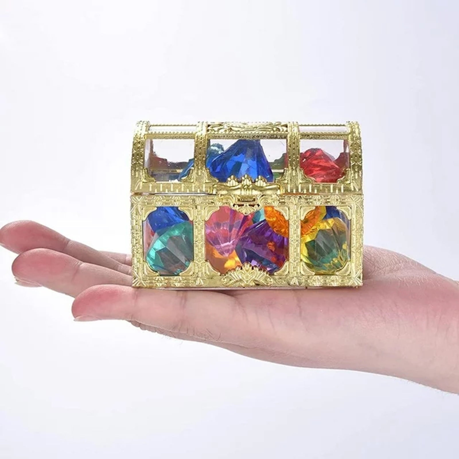 WGFOIP Ensemble de Jouets de Plongée en Diamants Colorés pour S'amuser en Piscine avec 10 Pierres Précieuses en Acrylique pour Enfants