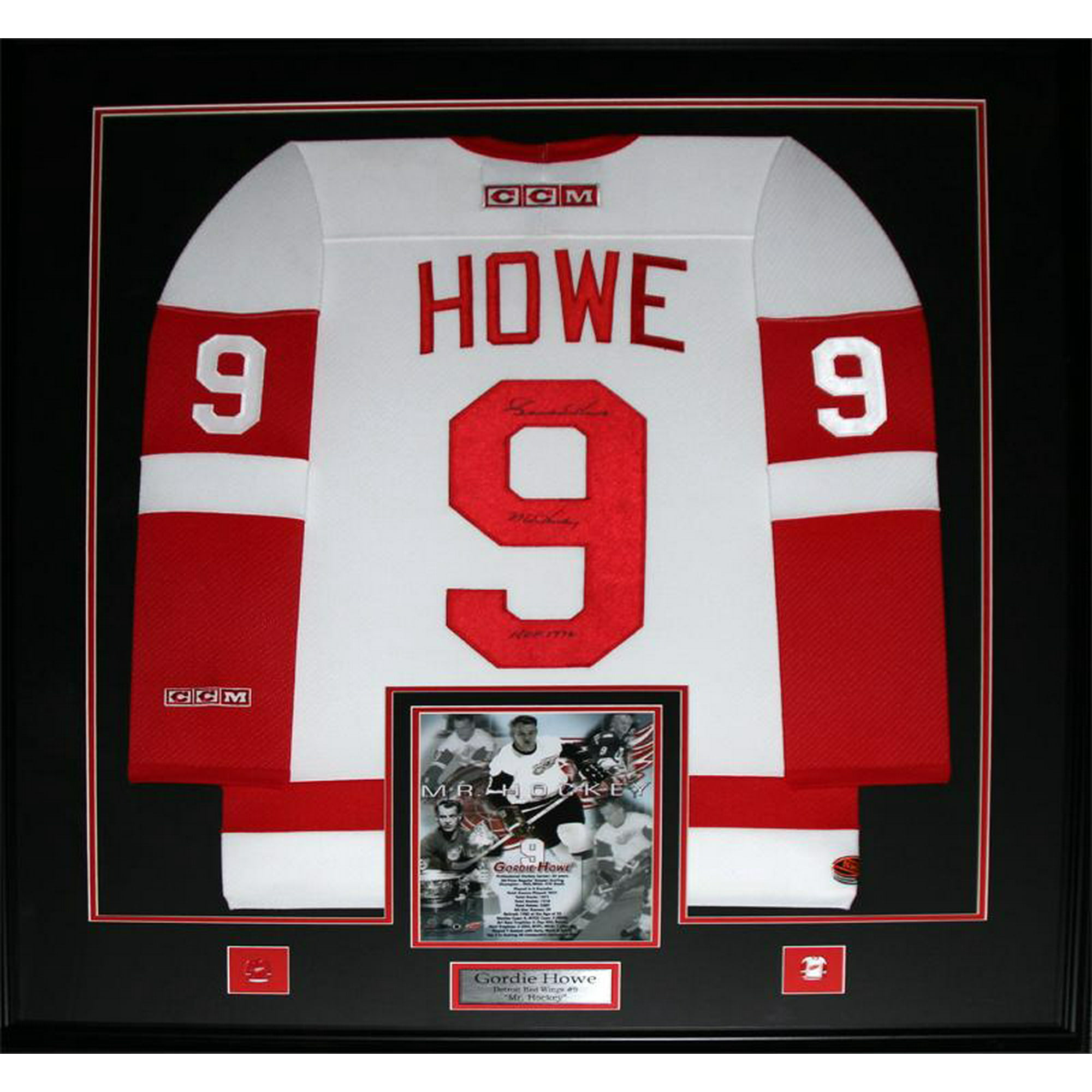 Detroit Red Wings #9 Gordie Howe White Road Authentic Stitched NHL