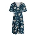 thumbnail image 2 of TopLLC Robe d'Été Formelle pour Femme Grande Taille à Manches Courtes, Col en V, Florale, Courte, Robe de Soirée, 2 of 5