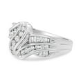 thumbnail image 3 of 10K White Gold Ring 3/4 Cttw Round-Cut Diamond Bypass Ring (H-I Color, I2-I3 Clarity) - Size 8, 3 of 7