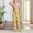 thumbnail image 2 of Fotbe European-style Pattern Sunflower Pantalones de Pijama para Hombre, Pantalones de Dormir, Pantalones de Casa con Cintura Ajustable y Bolsillos-Large, 2 of 6
