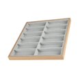 thumbnail image 3 of Caja organizadora con 12 ranuras, caja de almacenamiento para exhibición de sol, organizador de reloj de joyería para encimera, Gris Colco Vitrina de anteojos, 3 of 8